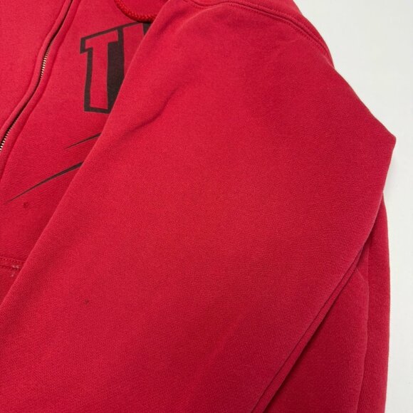 Vintage Thor Racing Hoodie Sweatshirt Mens XL Red Full Zip Y2K Grunge - Picture 9 of 16
